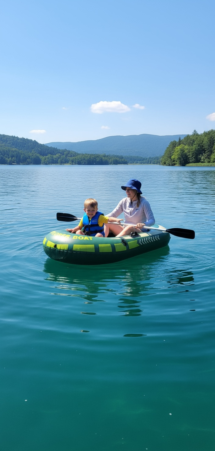 Small PVC Inflatable Boat 1 Person Portable Dinghy With Optional Pump by Wave & Hang