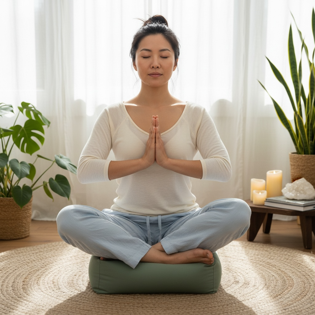 Wellrox Rectangular Yoga Bolster Pillow – 100% Cotton, Firm & Supportive by Wave & Hang