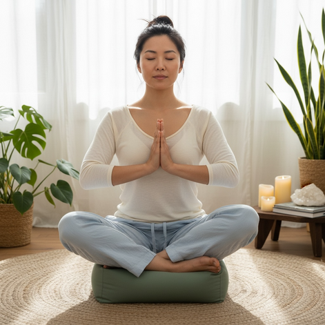 Wellrox Rectangular Yoga Bolster Pillow – 100% Cotton, Firm & Supportive by Wave & Hang