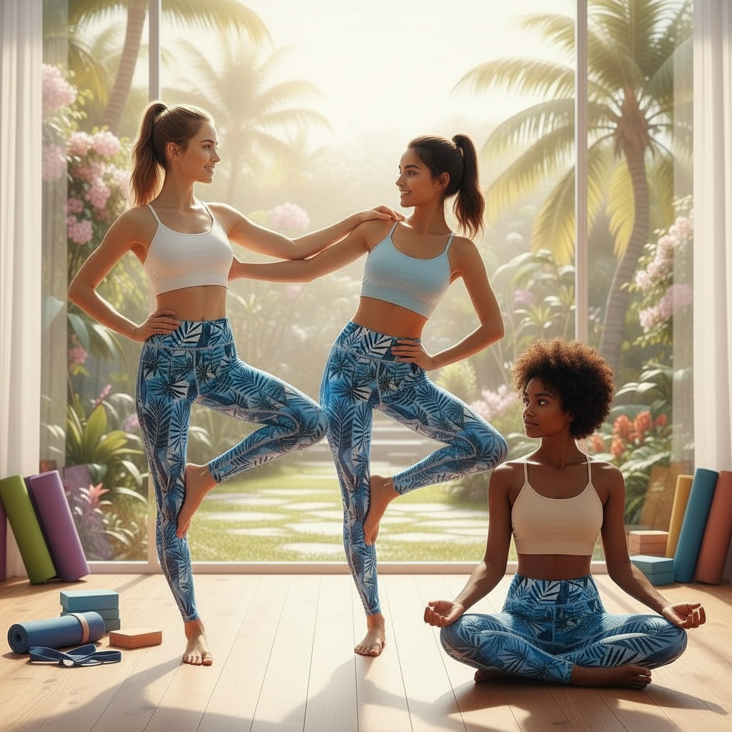 Women’s Yoga Tights – Stretch, Support & All-Season Comfort by Wave & Hang