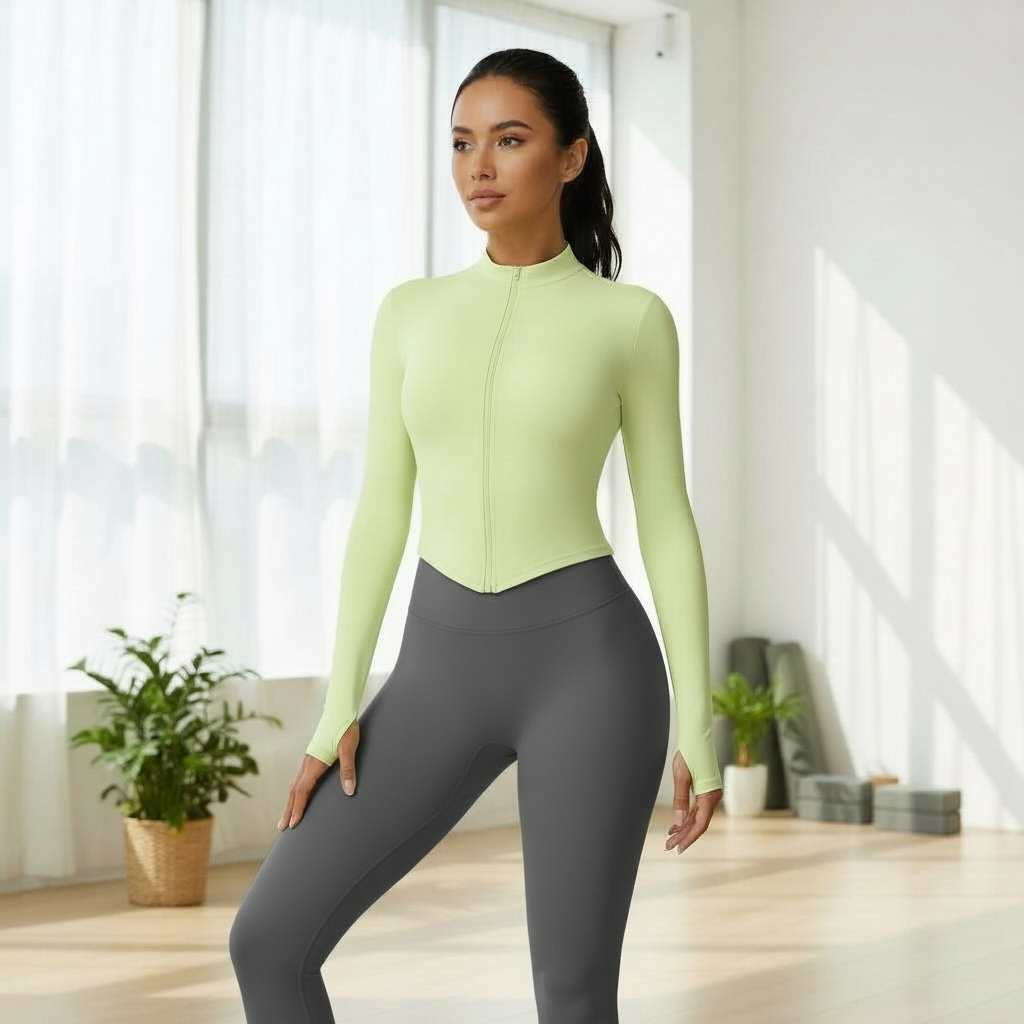 Women’s Long Sleeve Yoga Wear – Tight Fit, Breathable & Stretch by Wave & Hang