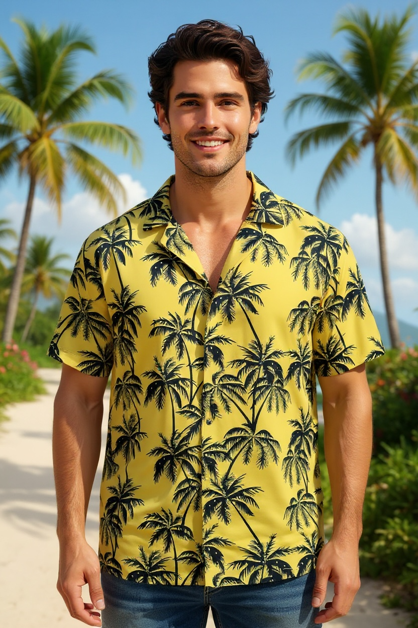Men’s Floral Beach Shirt | Tropical Style for Summer Fun by Wave & Hang