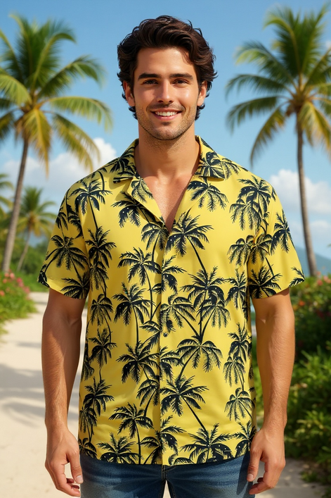 Men’s Floral Beach Shirt | Tropical Style for Summer Fun by Wave & Hang