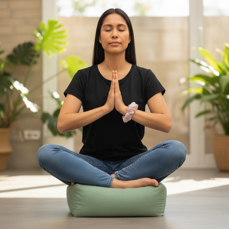 Wellrox Rectangular Yoga Bolster Pillow – 100% Cotton, Firm & Supportive by Wave & Hang