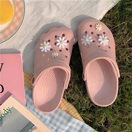 Summer Floral Non-Slip Slippers – Lightweight EVA Sandals for Beach, Home & Outdoor Fun
