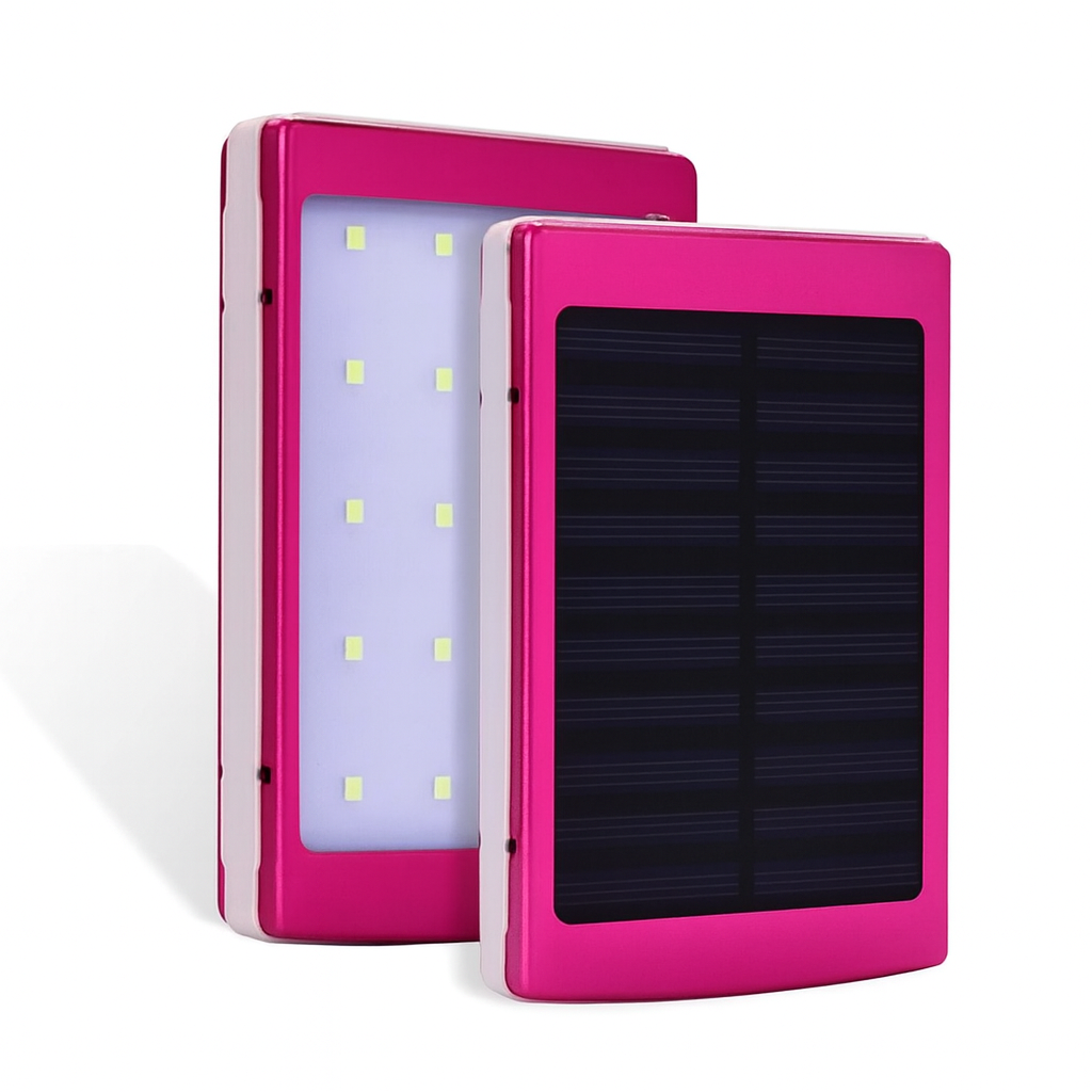 Solar Power Bank Portable Charger – 20000mAh Aluminum Alloy USB Battery Pack by Wave & Hang
