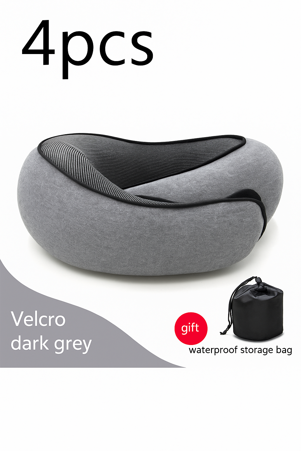 Premium Memory Foam Travel Neck Pillow Ergonomic U Shaped Support For Flights Cars And Office by Wave & Hang