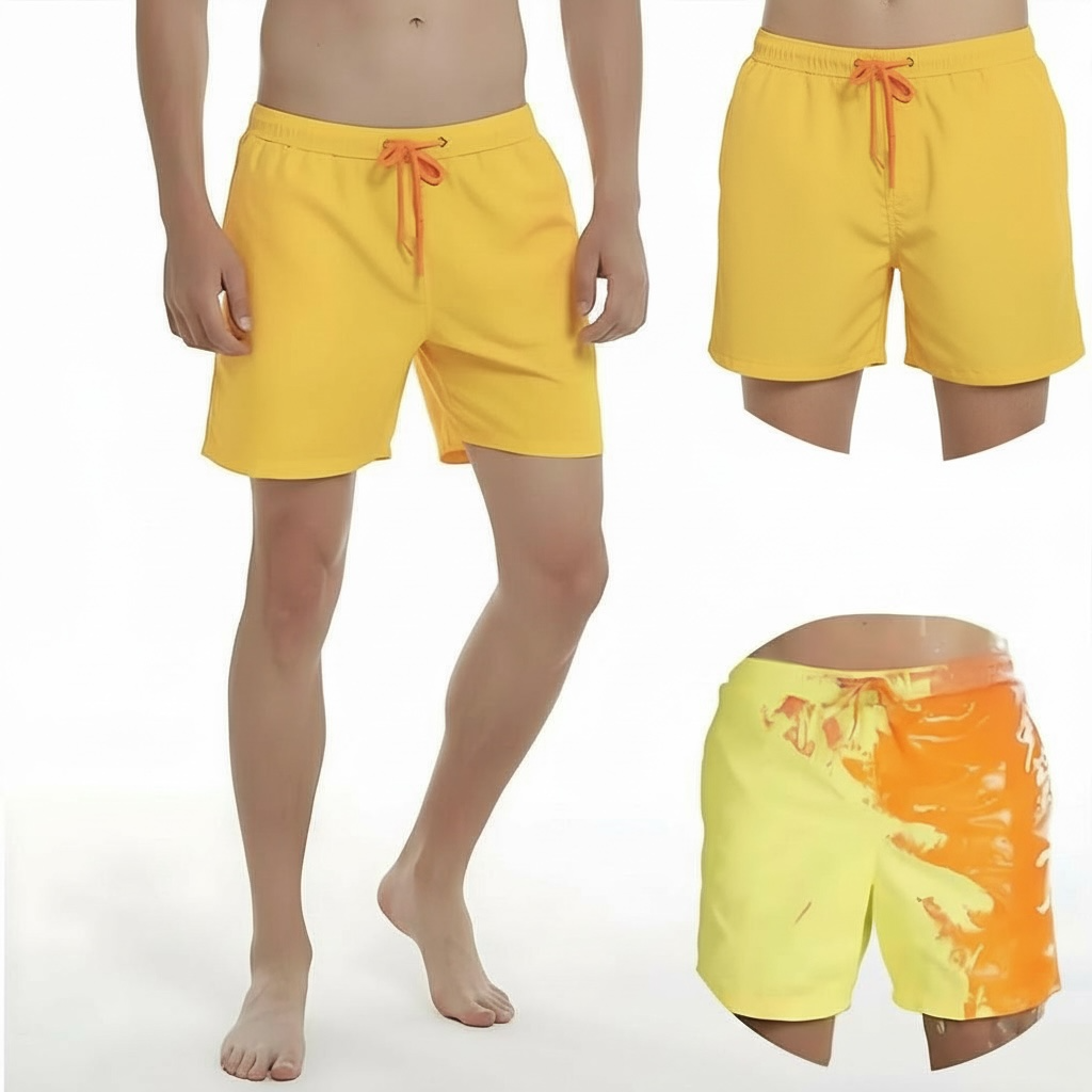 Color-Changing Beach Shorts – Heat & Water Reactive Swimwear by Wave & Hang
