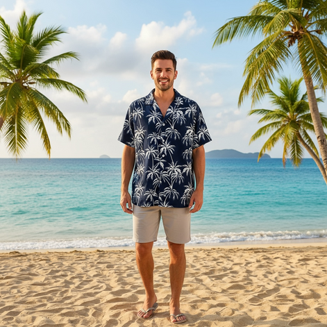Men’s Floral Beach Shirt | Tropical Style for Summer Fun by Wave & Hang