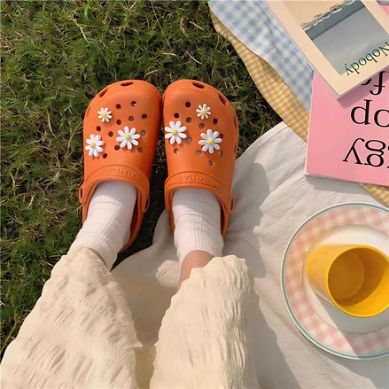 Summer Floral Non-Slip Slippers – Lightweight EVA Sandals for Beach, Home & Outdoor Fun