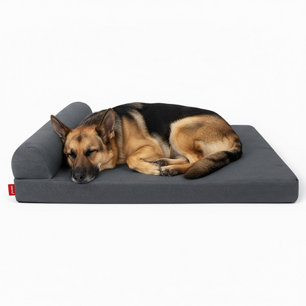 Linen Memory Foam Waterproof Dog Kennel – Washable Pet Bed by Wave & Hang