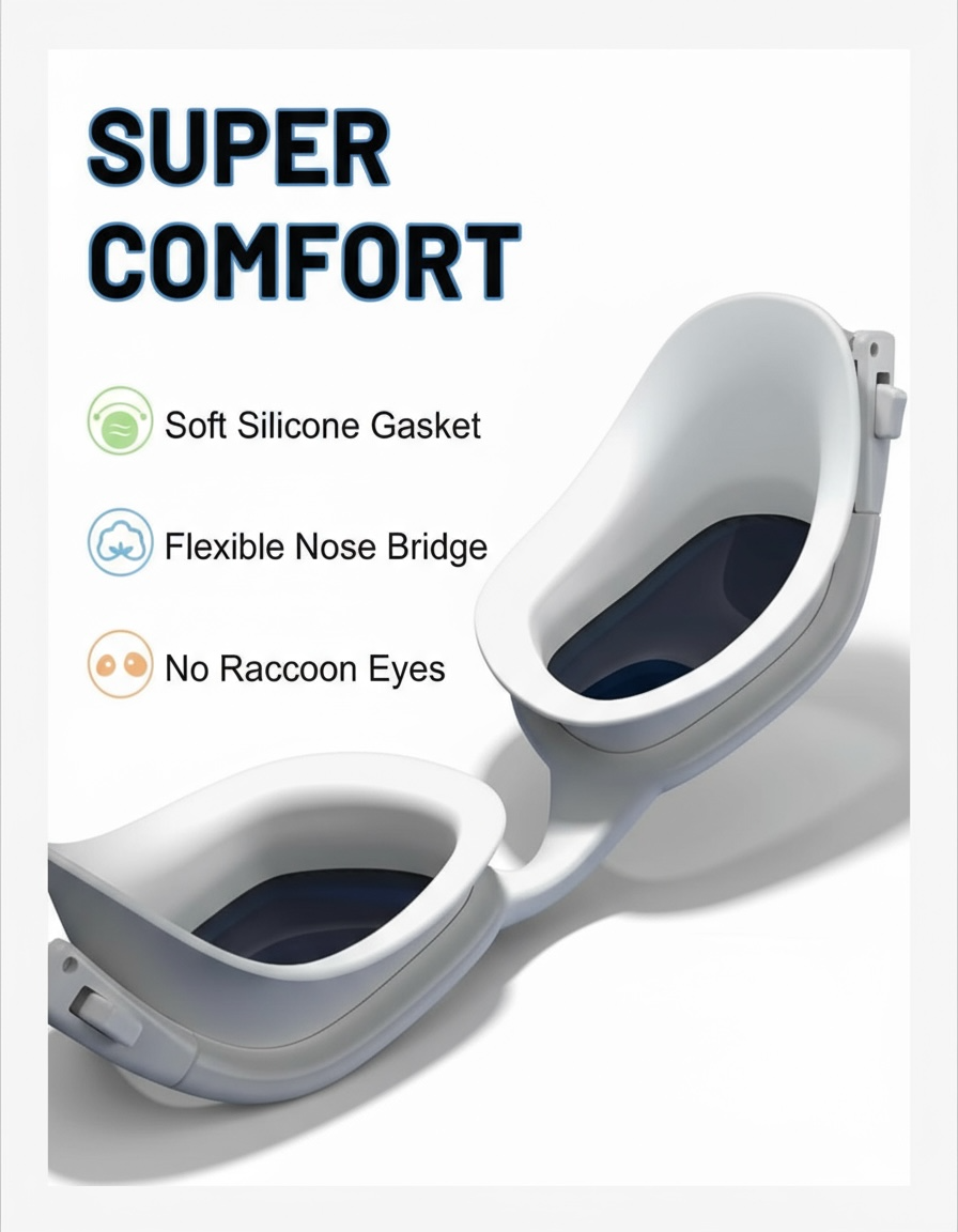 Zeligerstar Polarized Swimming Goggles Anti Fog UV Protection Panoramic Vision For Men And Women by Wave & Hang