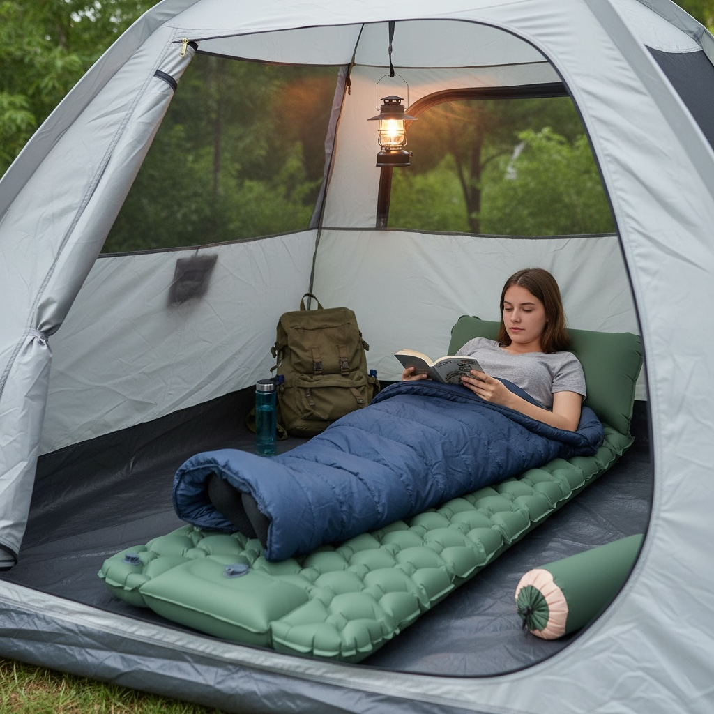 CXHSFNAL Ultralight Sleeping Pad – Quick 30s Inflate for Camping