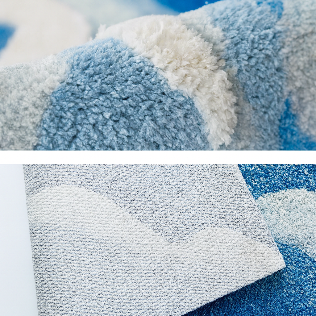 Blue Ocean Wave Bedside Blanket – Soft Coastal Style Rug/Throw