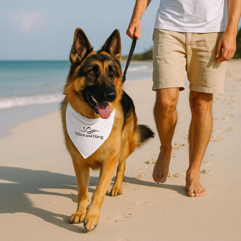 Wave and Hang Pet Bandana Collar | Adjustable Polyester Scarf by Wave & Hang