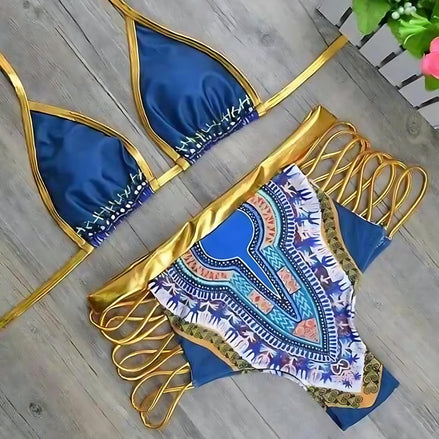 Angelina Print Bikini Set – Colorful Tribal-Inspired Swimwear