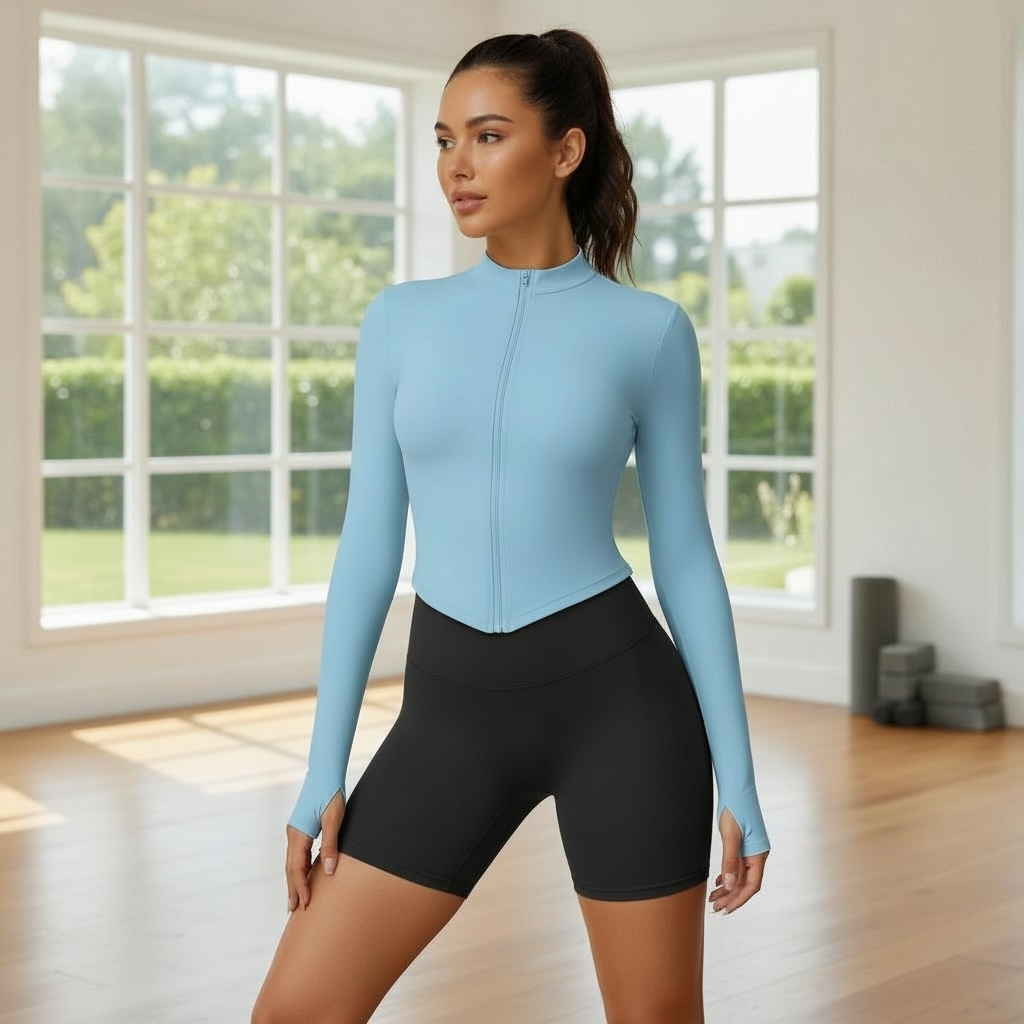 Women’s Long Sleeve Yoga Wear – Tight Fit, Breathable & Stretch by Wave & Hang