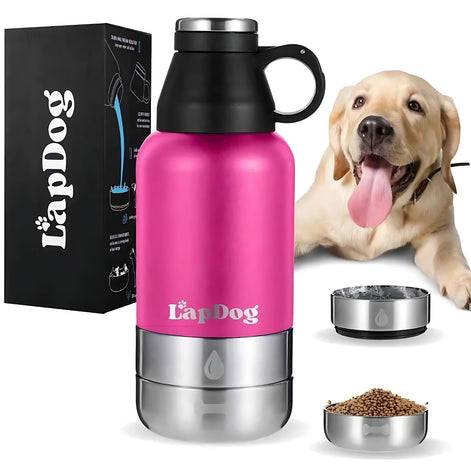 Lapdog Portable Dog Water Bottle & Bowls - Insulated Stainless Steel