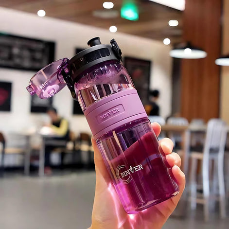 Sports Plastic Water Bottle 500ml BPA Free Heat Resistant Anti Fall Eco Friendly Hydration Bottle by Wave & Hang