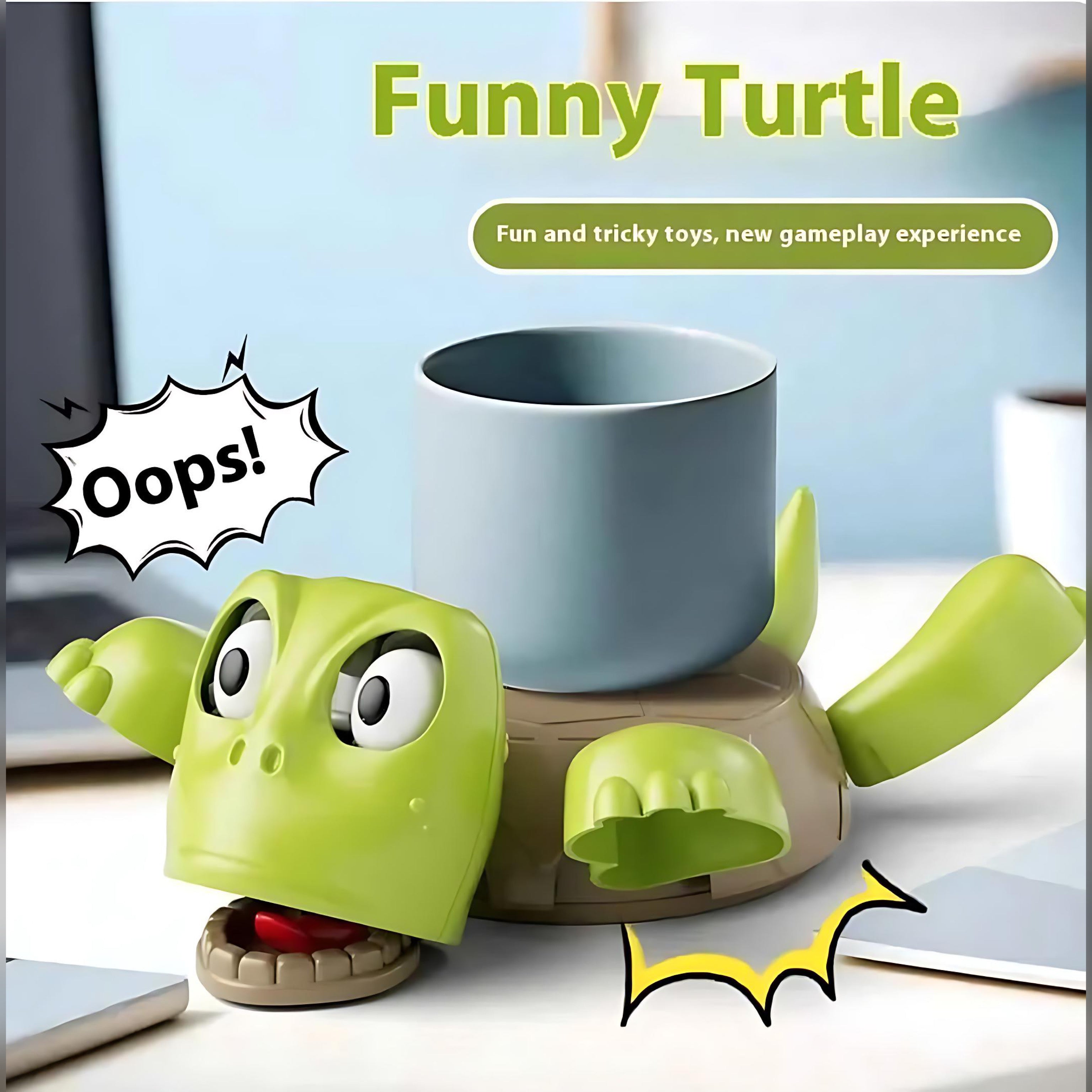 Turtle Press Coaster – Fun Desk Decor & Drink Holder by Wave & Hang