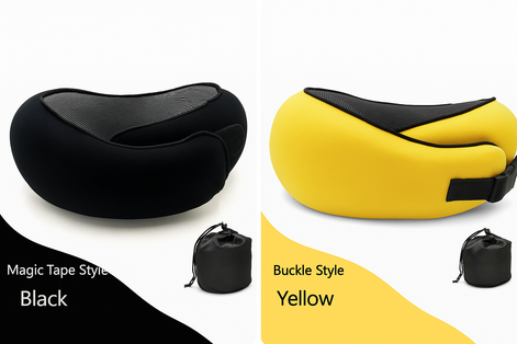 Premium Memory Foam Travel Neck Pillow Ergonomic U Shaped Support For Flights Cars And Office by Wave & Hang