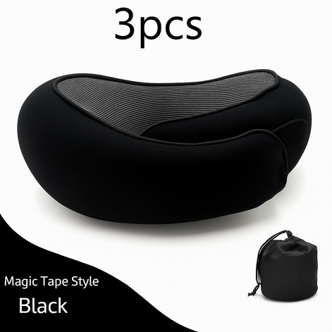 Premium Memory Foam Travel Neck Pillow Ergonomic U Shaped Support For Flights Cars And Office by Wave & Hang