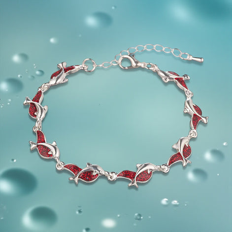 Ocean Dolphin Charm Bracelet – Women’s Fashion Jewelry Gift by Wave & Hang