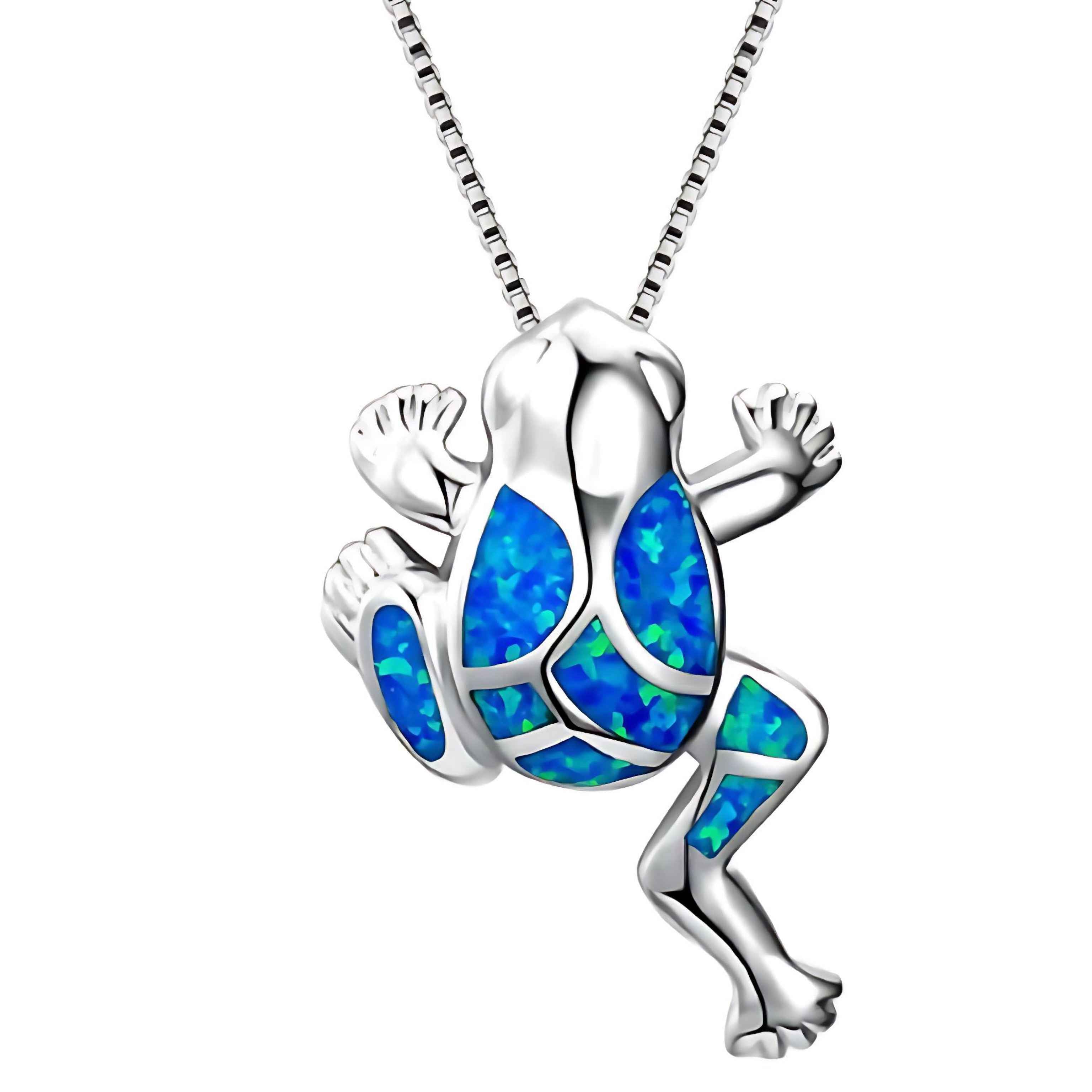 Blue Ocean Turtle Necklace – Elegant Ocean-Inspired Silver Pendant with Adjustable Chain