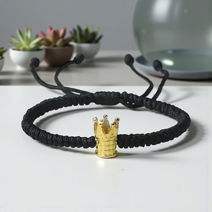 Braided Crown Bracelet - Unisex Adjustable Luxury Jewelry by Wave & Hang