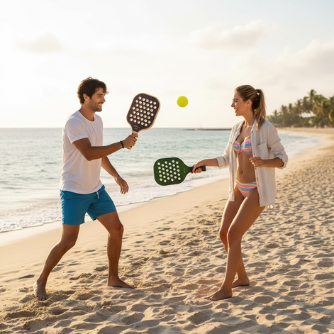 Beach Paddle Ball Set by [Brand Name] - Lightweight & Durable Duo