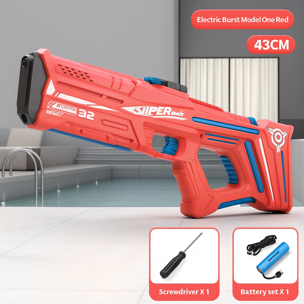 Viral Electric Repeating Water Gun – Long Range Rechargeable Blaster by Wave & Hang