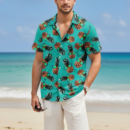 Men’s Hawaiian Pineapple Shirt | Fun & Breezy Summer Style by Wave & Hang