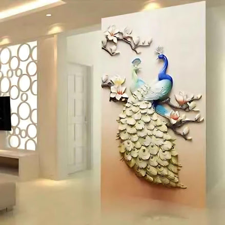 5D Diamond Peacock Painting | Sparkling Wall Art for Living Room Decor