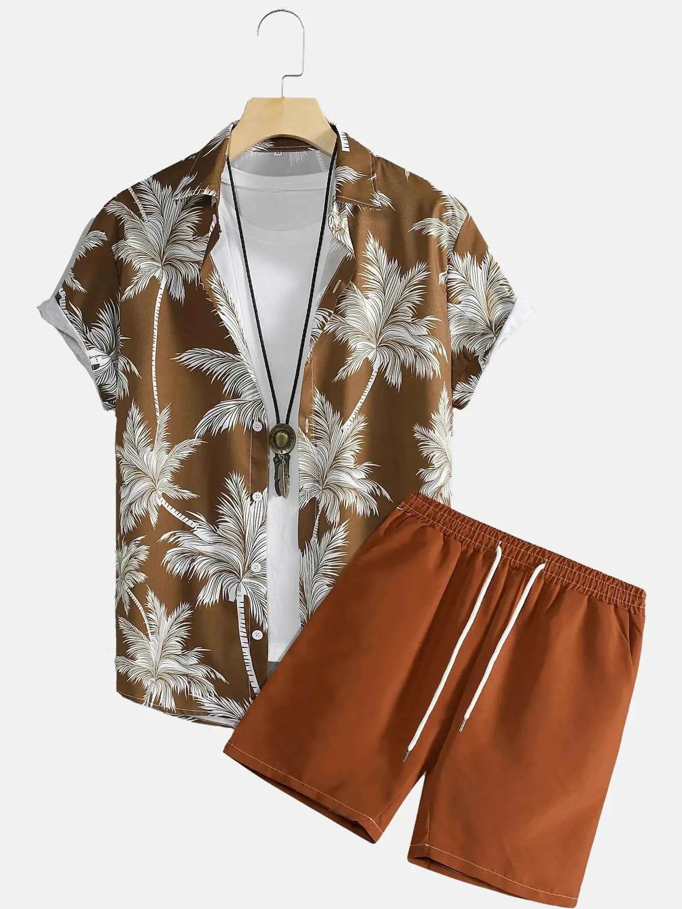 Men's 3D Print Beach Set | Tropical Style & Comfort by Wave & Hang