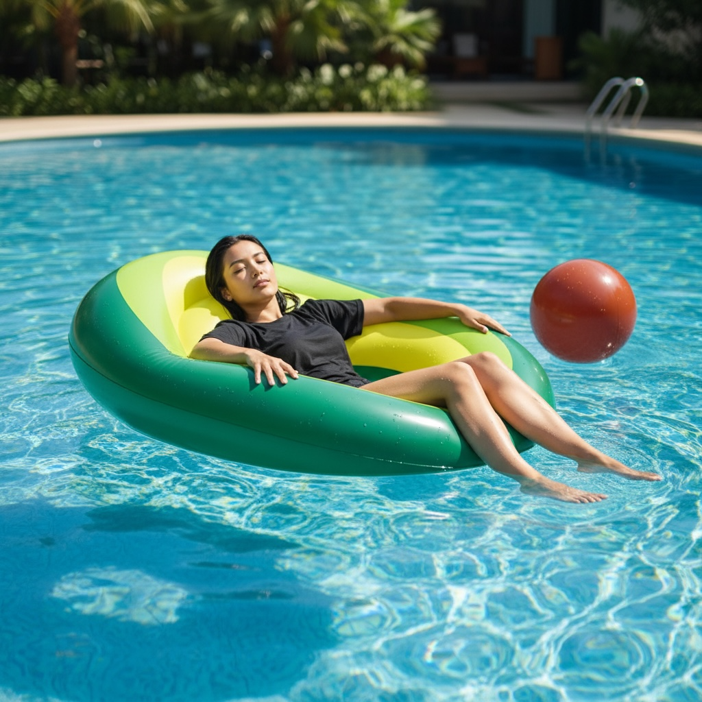 Inflatable Avocado Pool Float Eco Friendly PVC For Kids And Adults by Wave & Hang