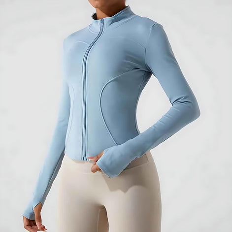 Women’s Fleece-Lined Yoga Jacket – Warm, Stretch & Breathable by Wave & Hang