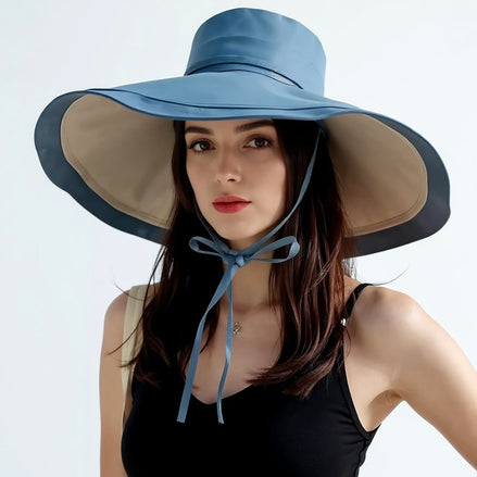 Reversible Wide Brim Sun Hat for Women | UPF 50+ Protection by Wave & Hang