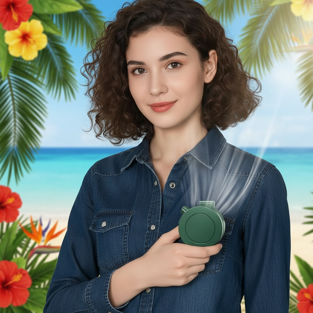 Mini USB Portable Fan – Compact, Quiet, Rechargeable with 3-Speed Settings by Wave & Hang