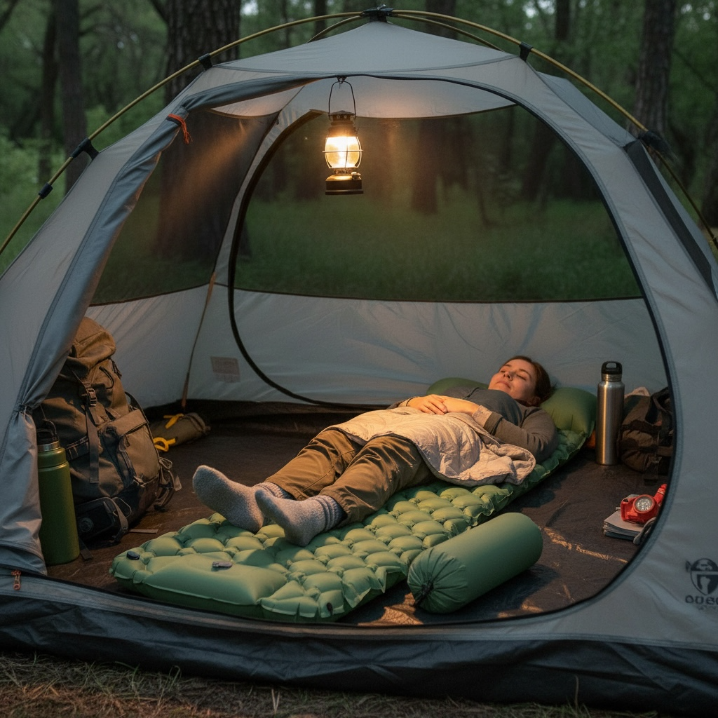 CXHSFNAL Ultralight Sleeping Pad – Quick 30s Inflate for Camping
