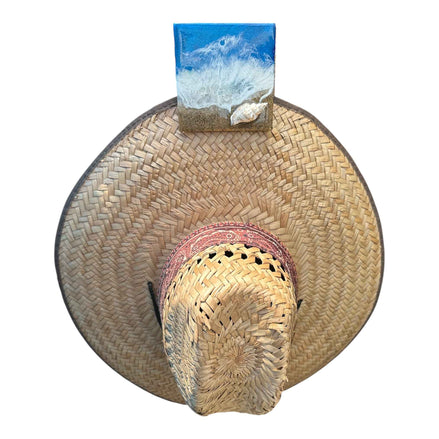 Wave & Hang™ Ocean Towel Hook – Handmade Resin & Exotic Wood Marble Holder