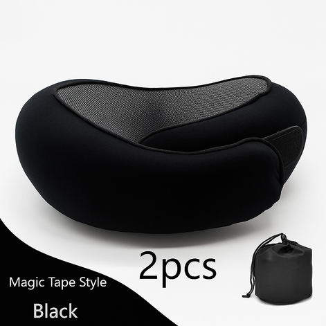 Premium Memory Foam Travel Neck Pillow Ergonomic U Shaped Support For Flights Cars And Office by Wave & Hang