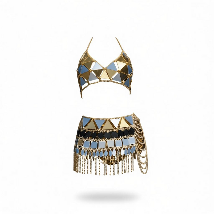 Glamorous Sequin Triangle Bikini Set for Trendsetting Beach Babes