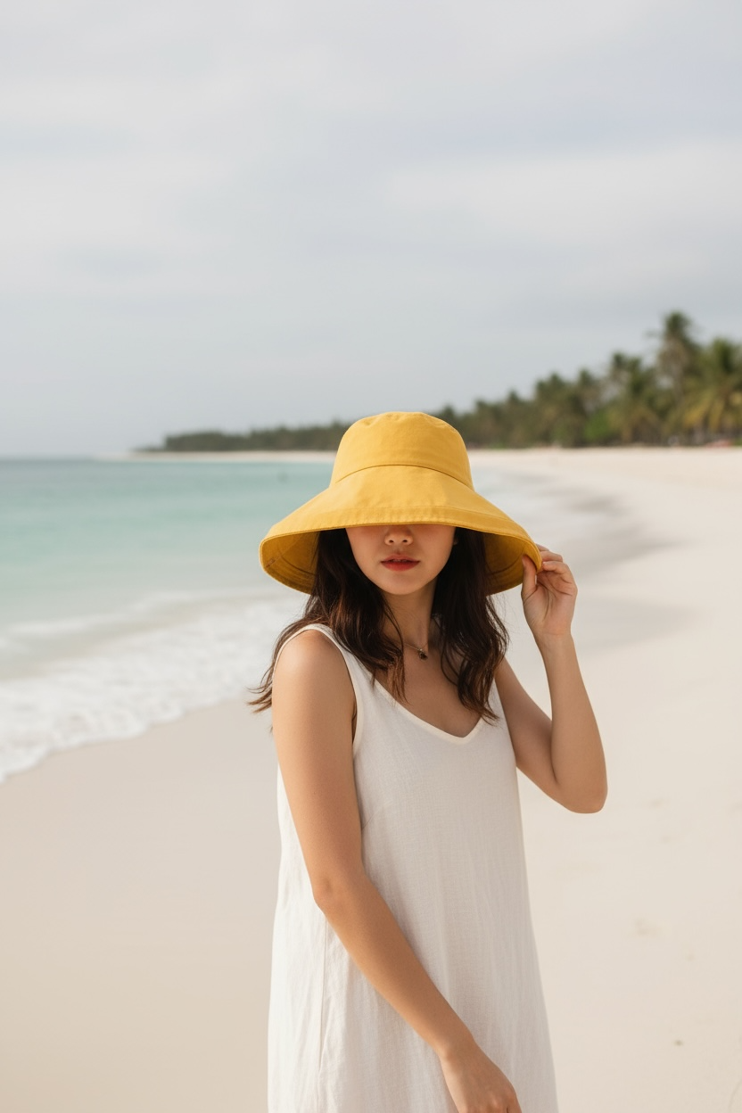 Women's UV Protection Sun Hat | Stylish Wide Brim Shield by Wave & Hang