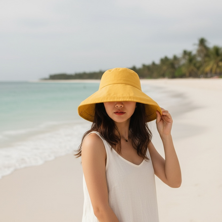Women's UV Protection Sun Hat | Stylish Wide Brim Shield by Wave & Hang