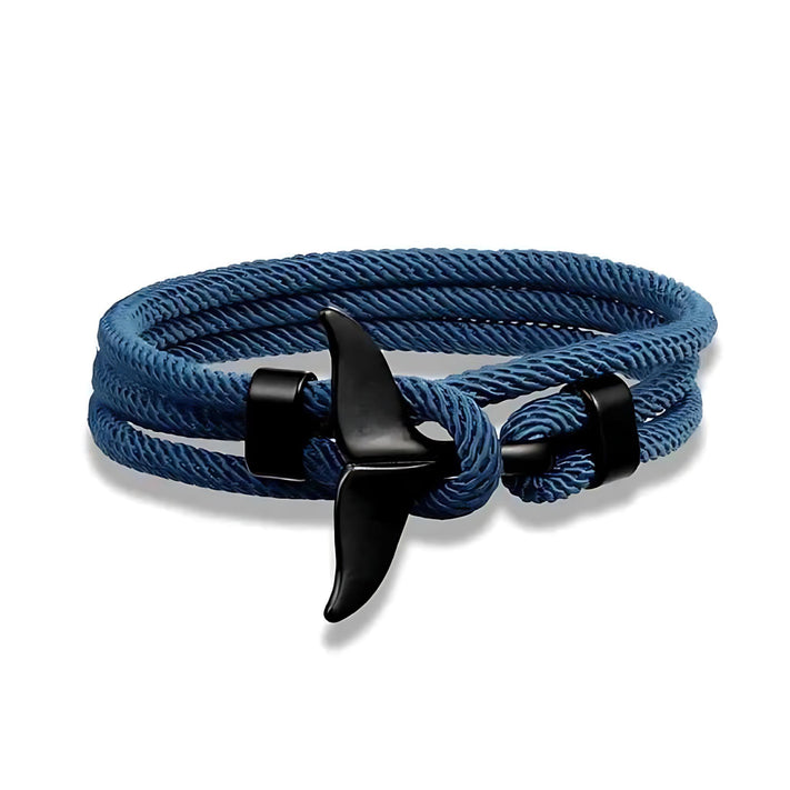 Ocean Whale Tail Anchor Bracelet Adjustable Nautical Rope for Couples and Ocean Lovers by Wave & Hang