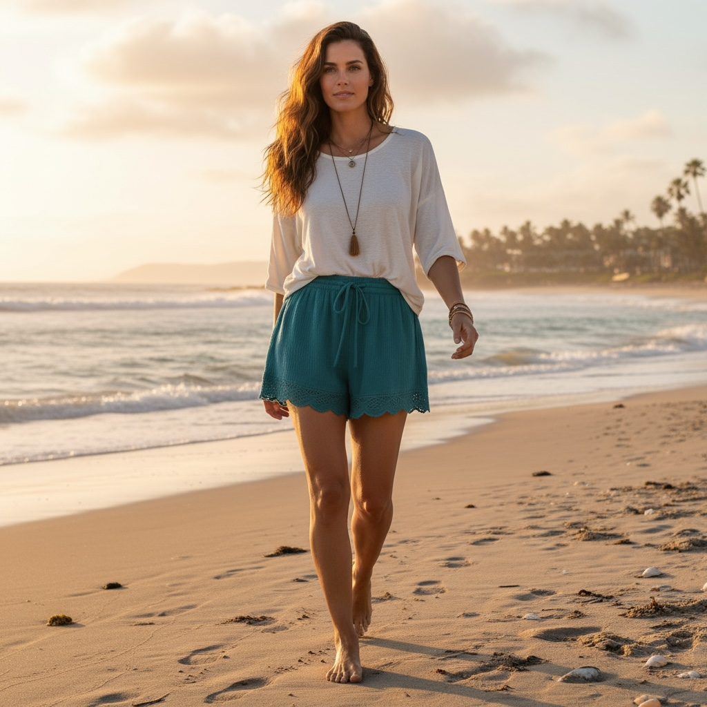 Plus Size Summer Women’s Casual Beach Shorts – Lightweight & Stylish by Wave & Hang