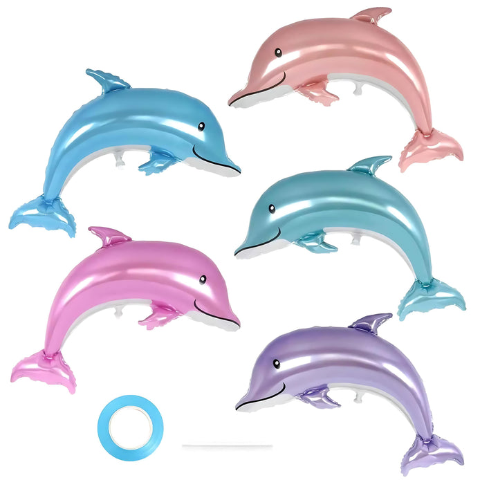 Dolphin Foil Balloons – Epic Ocean Party Decor by SeaLife Fun by Wave & Hang