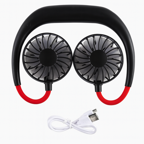Portable USB Neck Fan – Hands-Free Mini Cooling Fan for Students, Travel & Outdoor Use by Wave & Hang