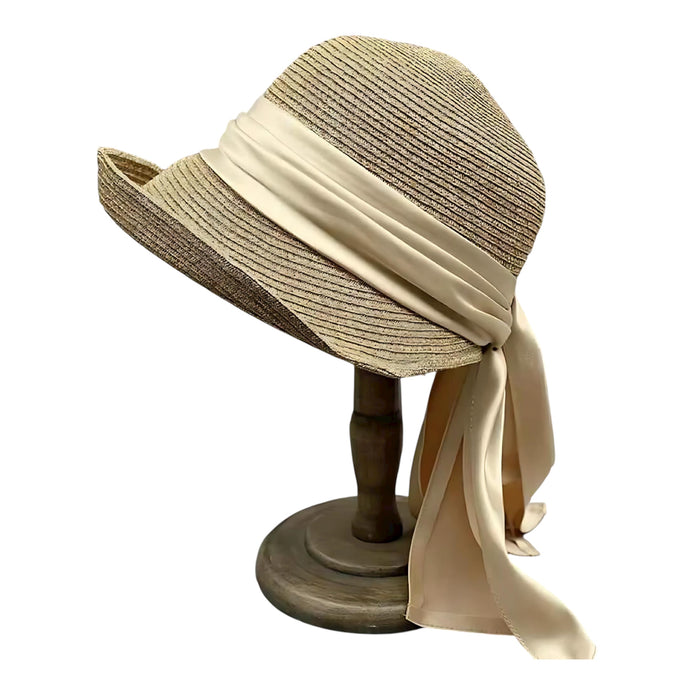 Japanese Ribbon Bucket Hat - Chic UV Protection for Women by Wave & Hang