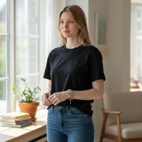 Ocean-Themed Starfish & Anchor Bracelet – 99 Carat Inspired Jewelry by Wave & Hang